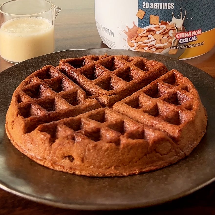 Cinnamon Cereal Protein Waffles