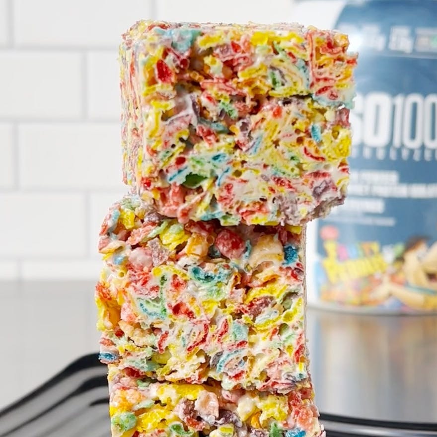Fruity Pebbles Protein Rice Crispy Treats